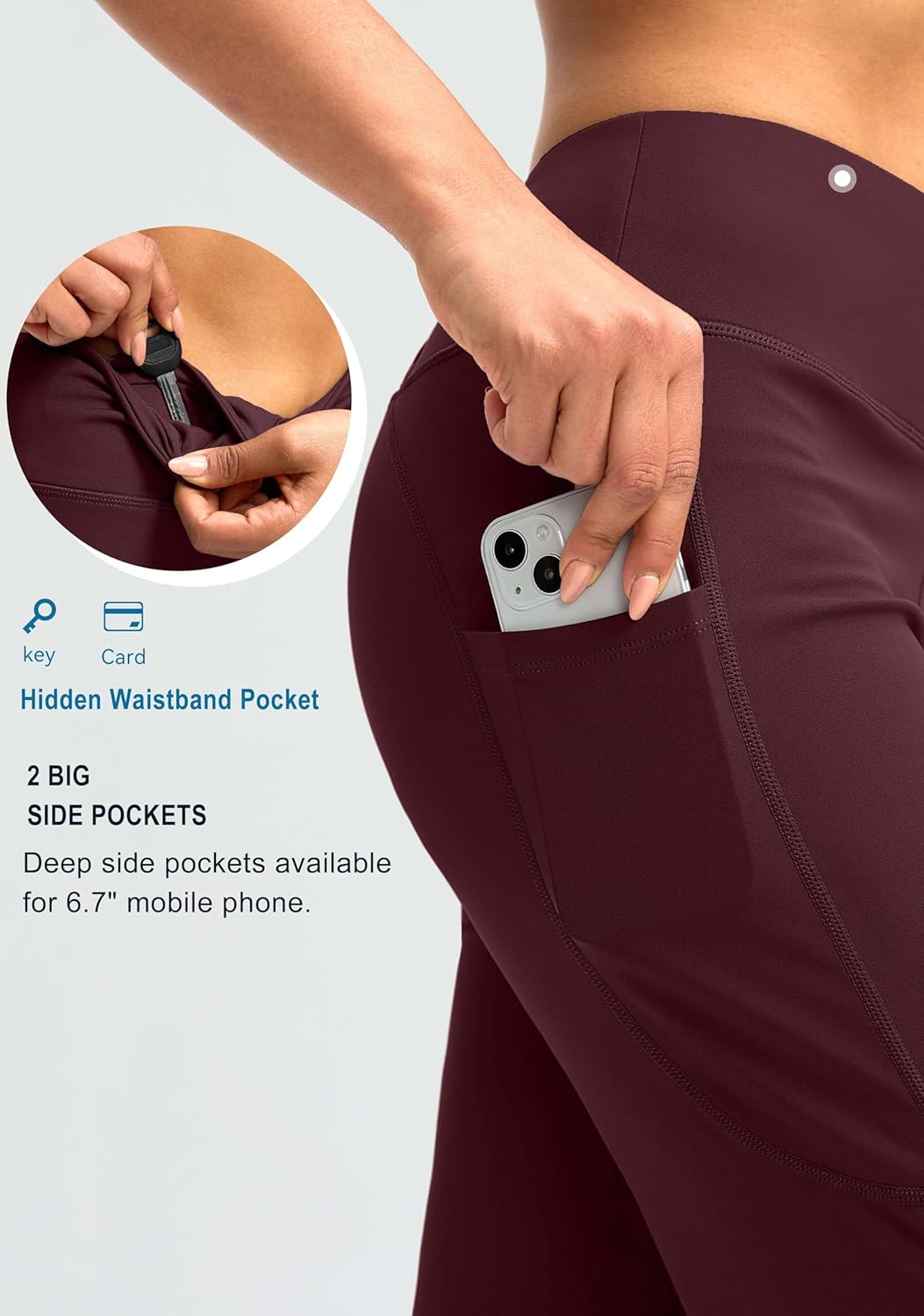 G Gradual Capri Pants for Women High Waist Workout Yoga Pants with Pockets Tummy Control Leggings Crop Straight - Image 4