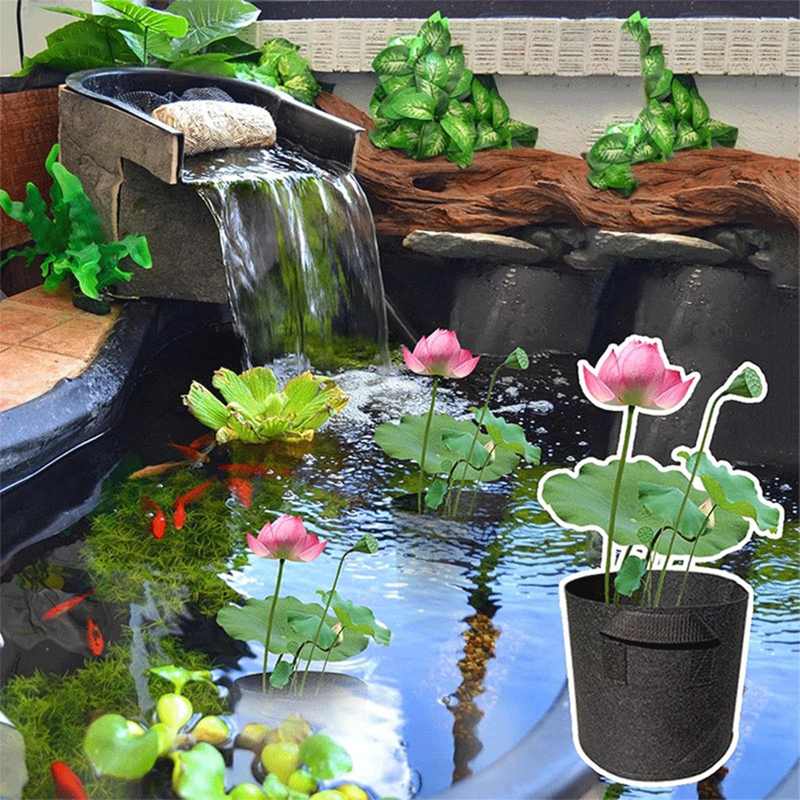 Generico Vasi per Piante da Laghetto | Contenitore Per Laghetto In Tessuto Non Tessuto,per Giardino Acquatico Pieghevole Leggero Facile da Conservare Utilizzabile in Cortile