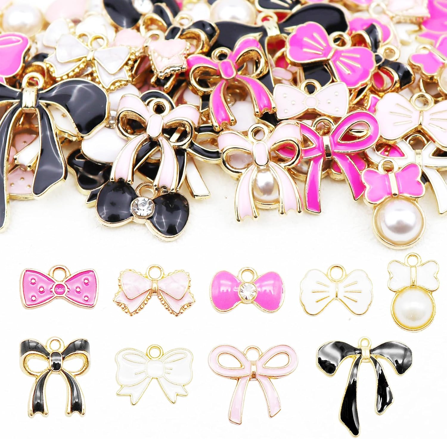 80Pcs 8 Style Enamel Bowknot Charms - Image 2