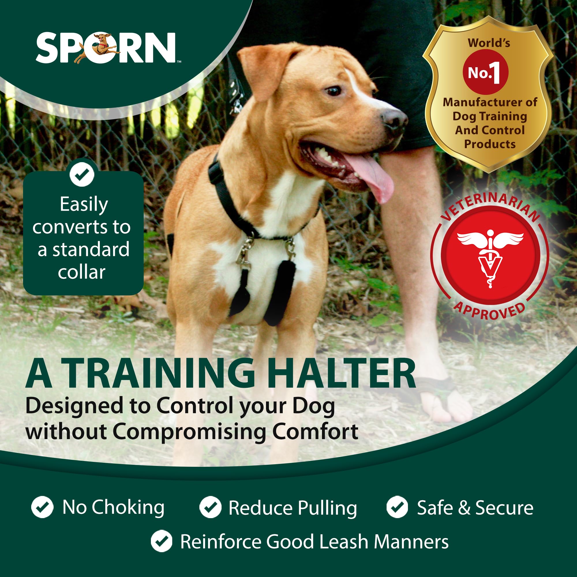 Sporn Arnés para perro con cabestro, talla XL, color azul