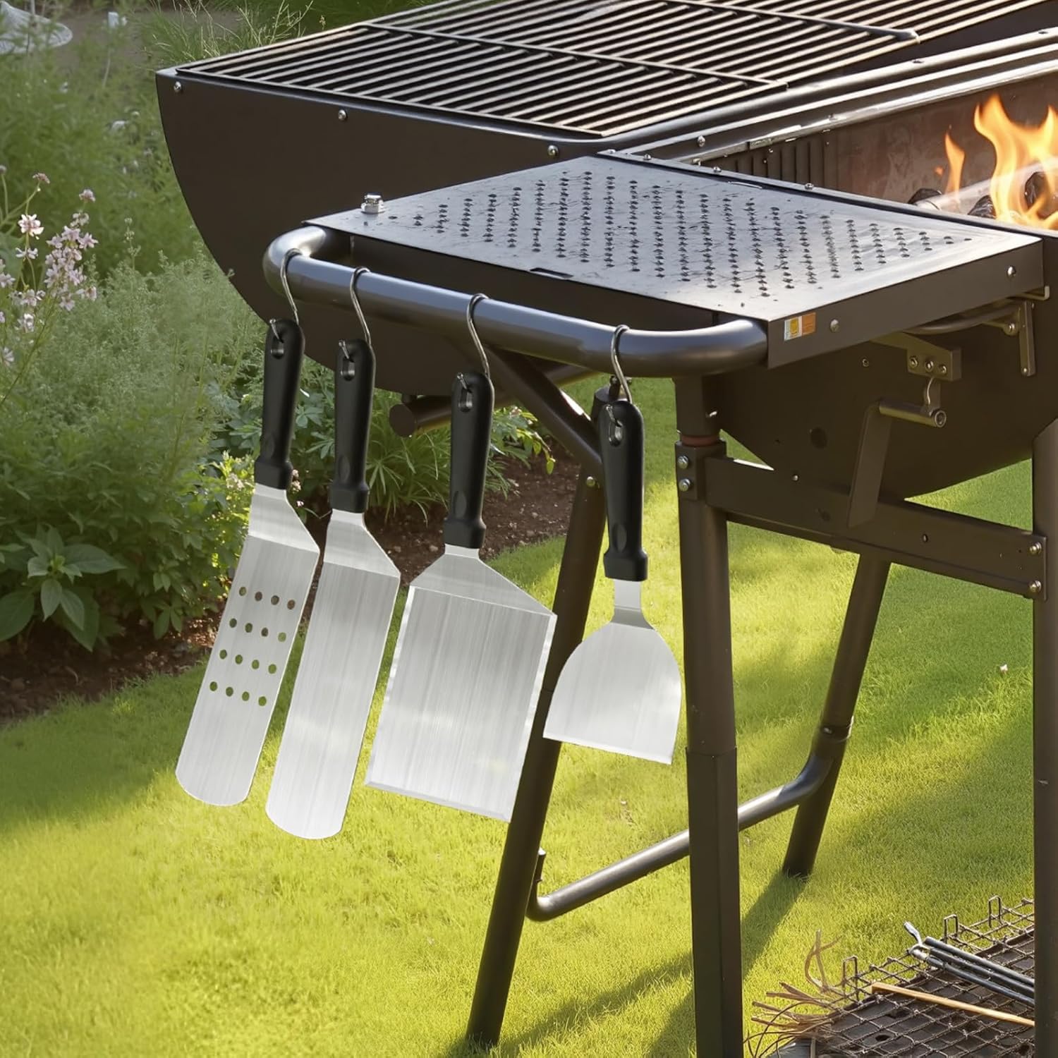 VEVOR 28PCS Griddle Accessories Kit, Flat Top Grill Accessory, Enlarged Spatula Gift Set, Stainless Steel Grilling Tools with Basting Cover, Tong, Burger Press, Carry Bag, for Outdoor BBQ Teppanyaki