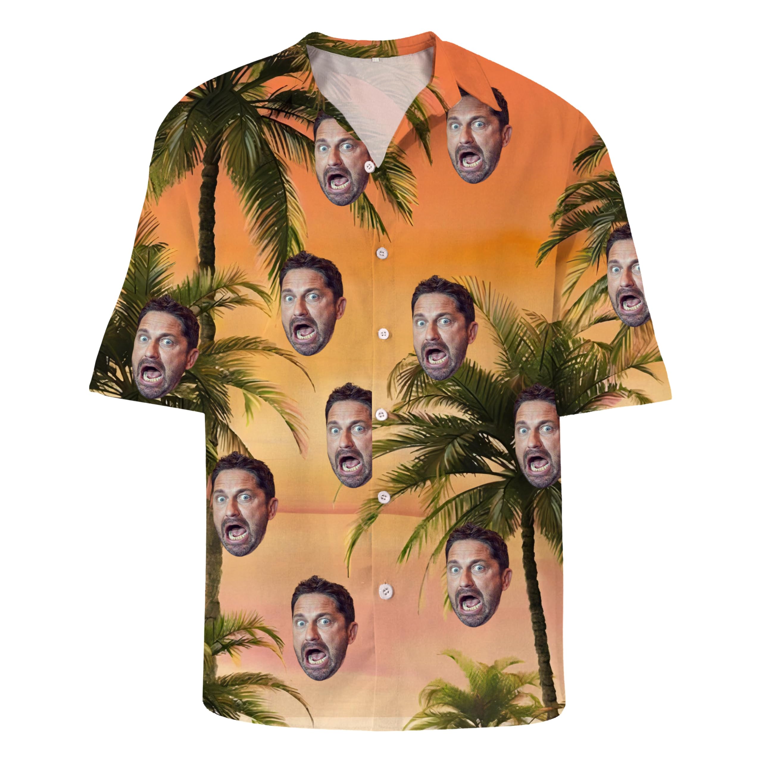 Genérico Camisa Hawaiana Personalizada Unisex, Camisa Hawaiana Personalizada para Hombre con Foto, Camisa Hawaiana Personalizada Estilo Playa Casual Estampado Tropical Moderno