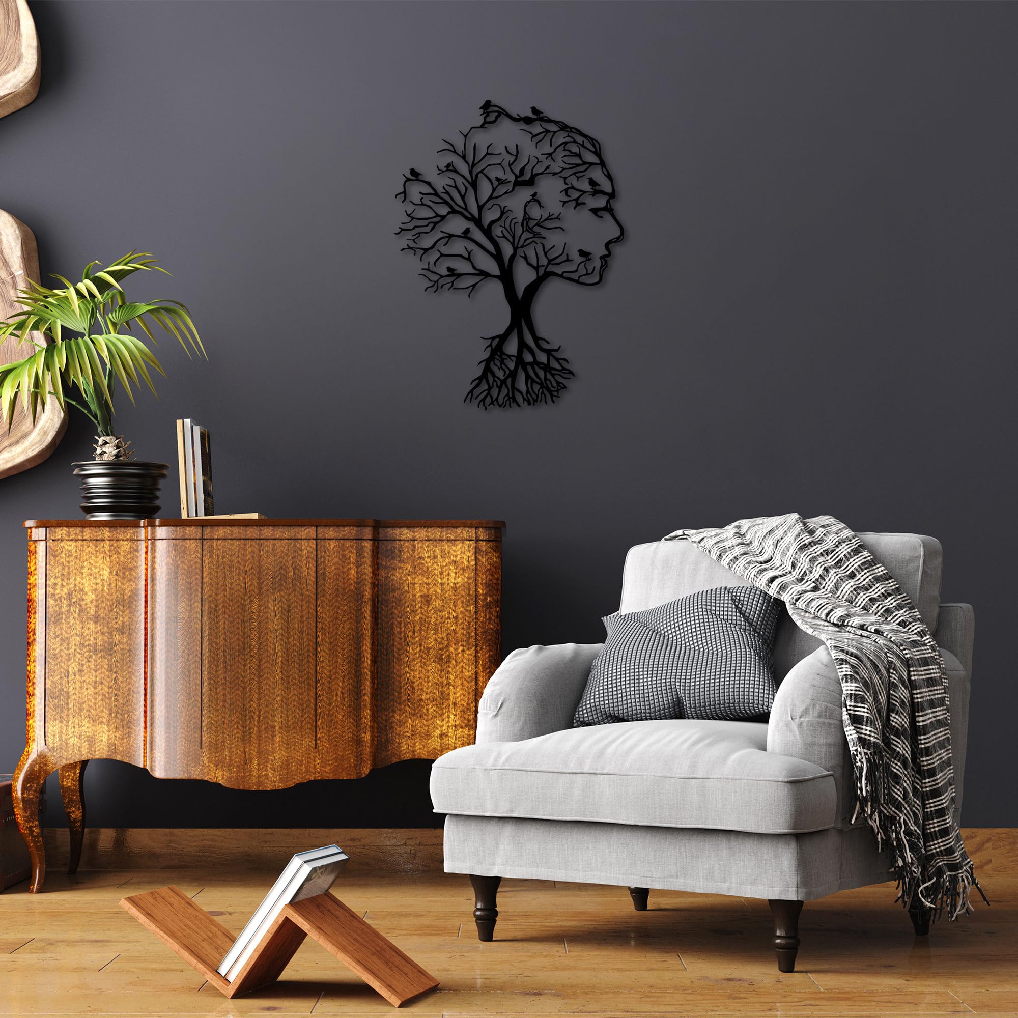 Stylish Black Decorative Metal Wall Accessory, 52 x 70 cm, 100% Metal (1.5 mm Thick), Perfect for Modern Home Decor & Unique Wall Art