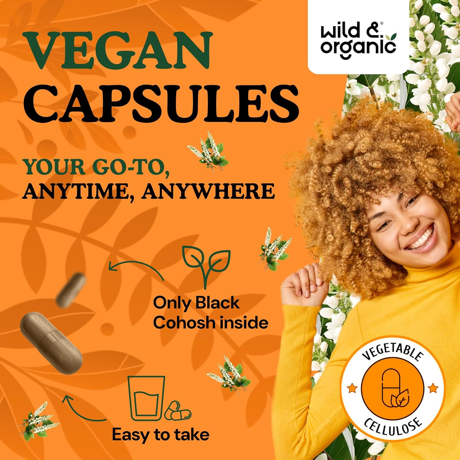 Wild & Organic Black Cohosh Capsules 540 mg - Menopause Supplements for Women - Black Cohosh Herb - 120 Days of Supply - Vegan, No Fillers, Non-GMO - 120 Count - Image 4