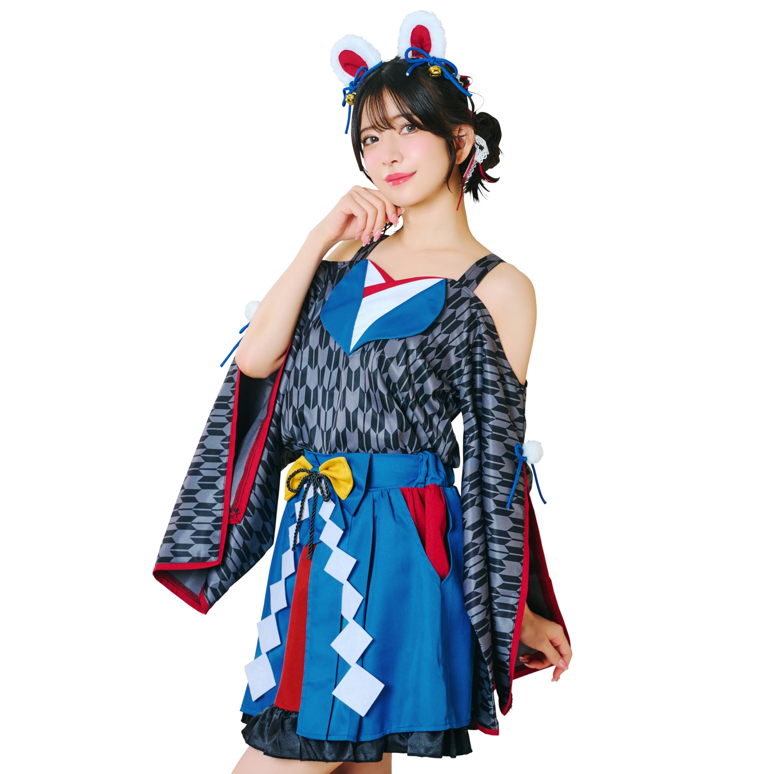 クリアストーン(Clearstone) コスプレ ハロウィン 犬張子巫女 レディース ブルー