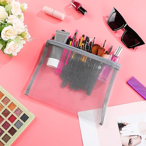 Miniatura 5 de Outus 15 bolsas de malla con cremallera, bolsas de maquillaje, organizador de viaje para cosméticos, estuche para lápices (9.84 x 7.09 pulgadas,