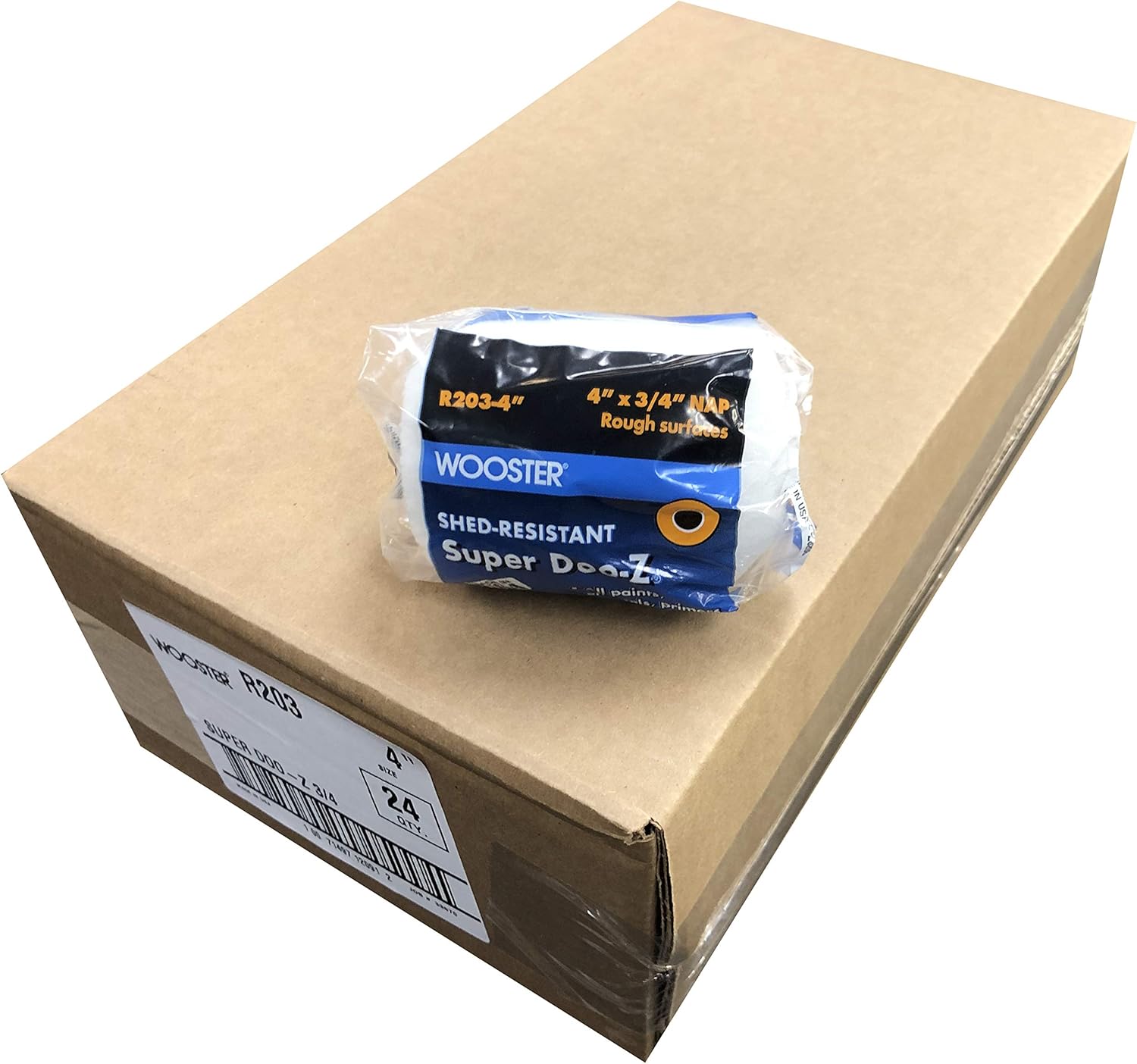 24-Pack of 4 x 3/4" Nap Wooster R203 Super Doo-Z Shed-Resistant Woven Roller Cover