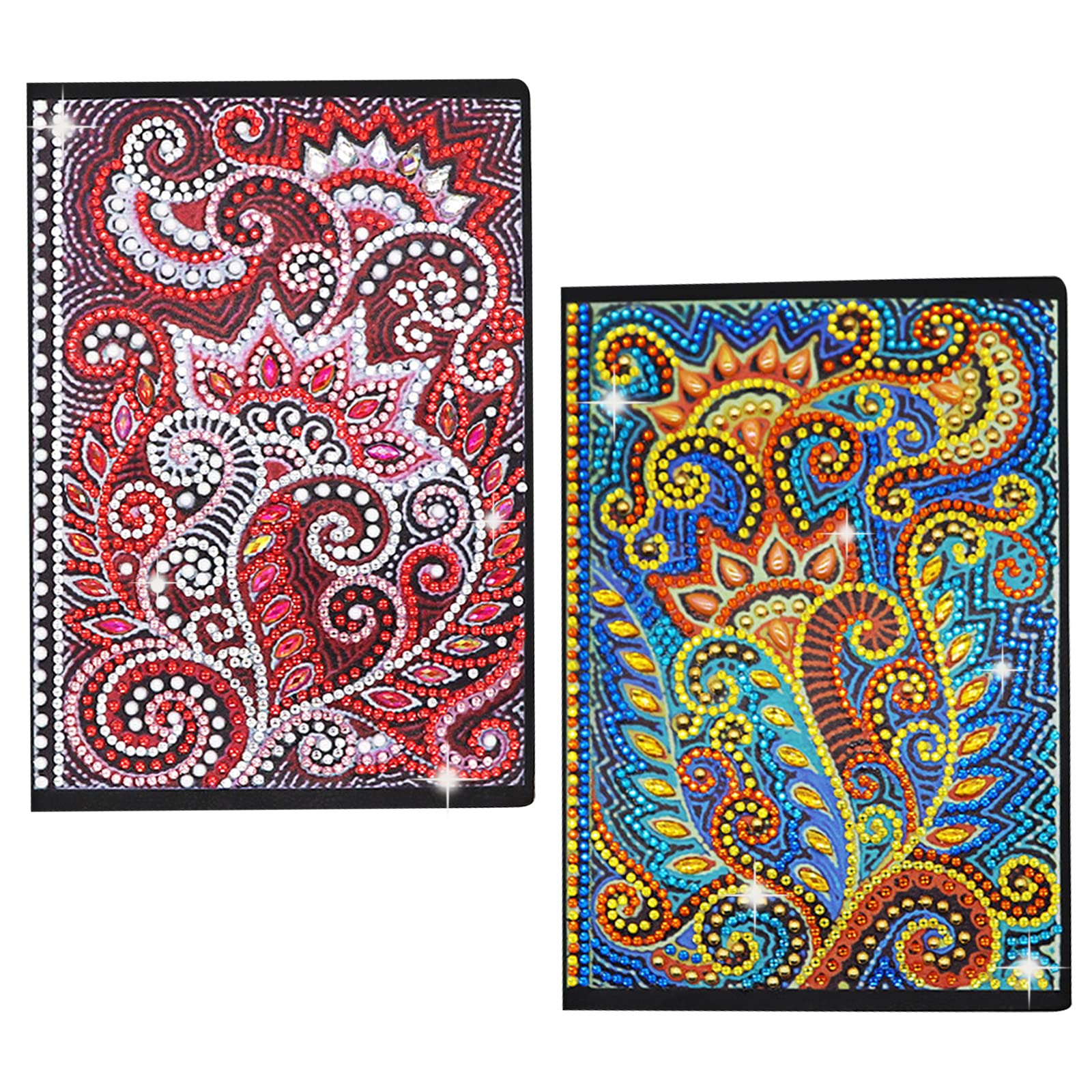 DCIDBEI 2 Pack Diamond Painting Notebook A5 DIY Journal Kit for Girls Diamond Art Journals and Sketchbooks Mandala Craft Set Adult Writing A5 Notebook Journal Painting by Numbers Children Office