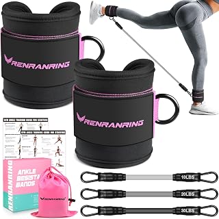 Ankle Resistance Bands with Cuffs, Ankle Bands for Working Out, Ankle Resistance Band for Legs and Glutes Workout Equipment, Butt Exercise Equipment for Women