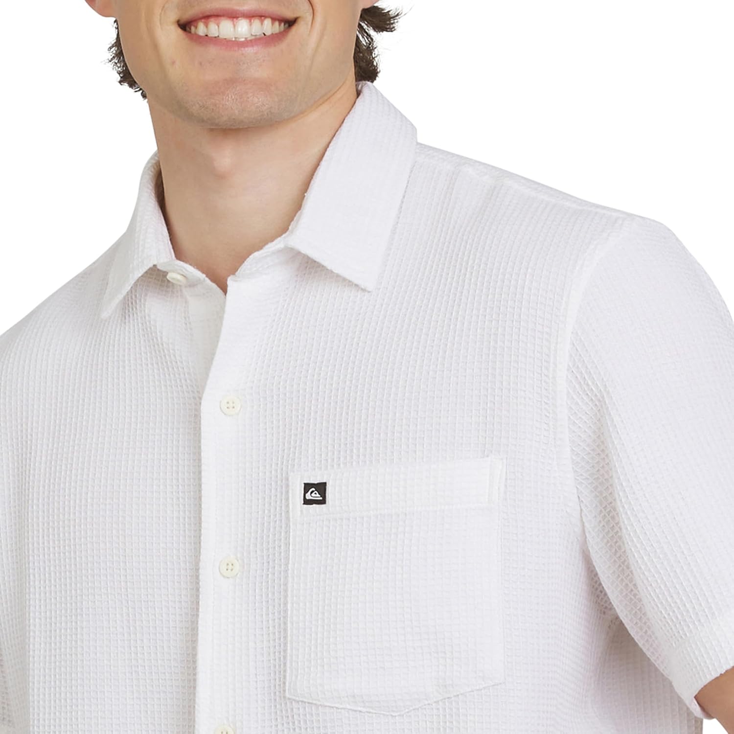 Quiksilver Men's Regular Fit Premium Cotton Short Sleeve Button Up Waffle Woven Shirt - Image 2