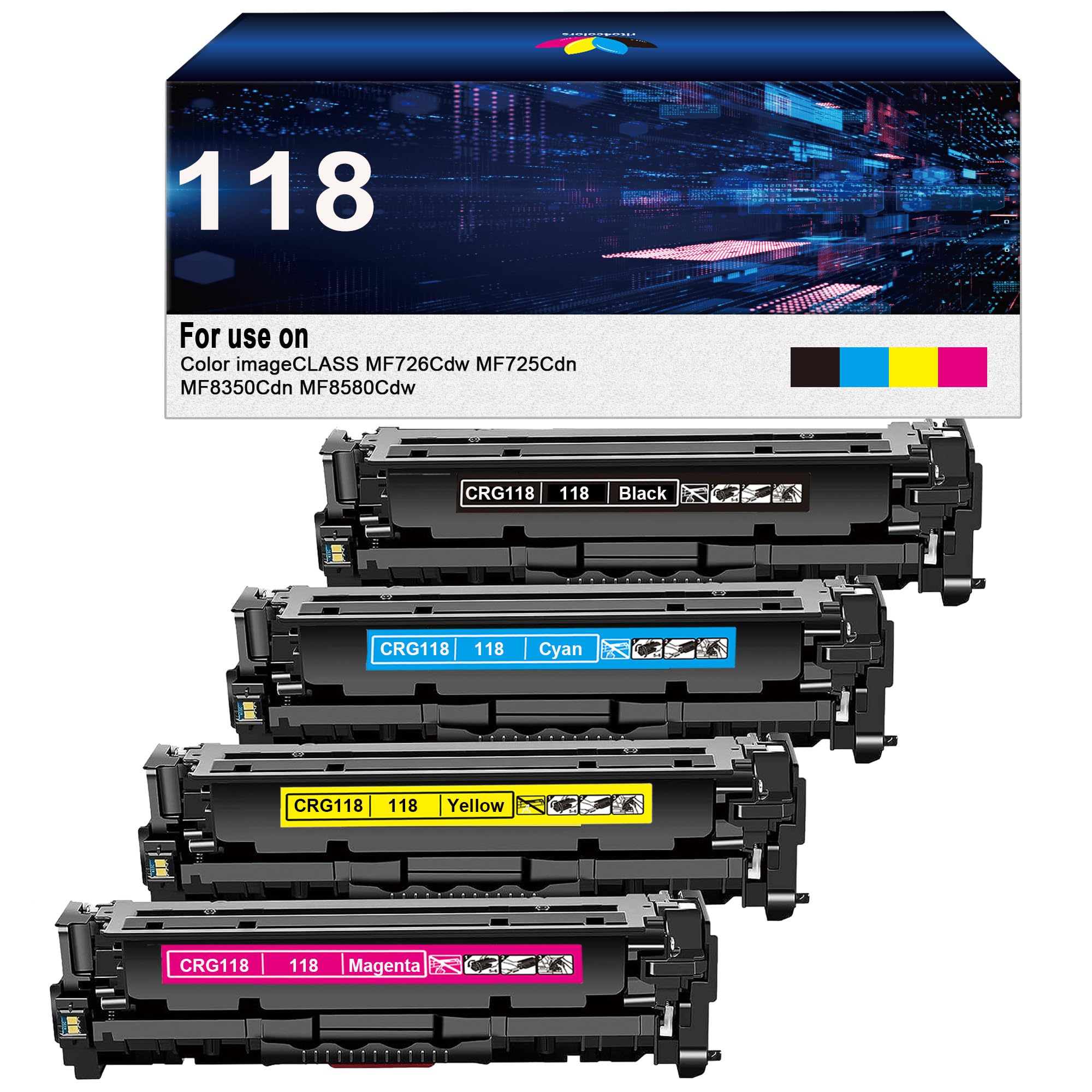 118 Toner Cartridge Replacement for Canon 118 CRG118 CRG 118 for Canon Color Imageclass MF726Cdw MF8350Cdn MF8380Cdw MF8580Cdw MF729cdw Printer(Black