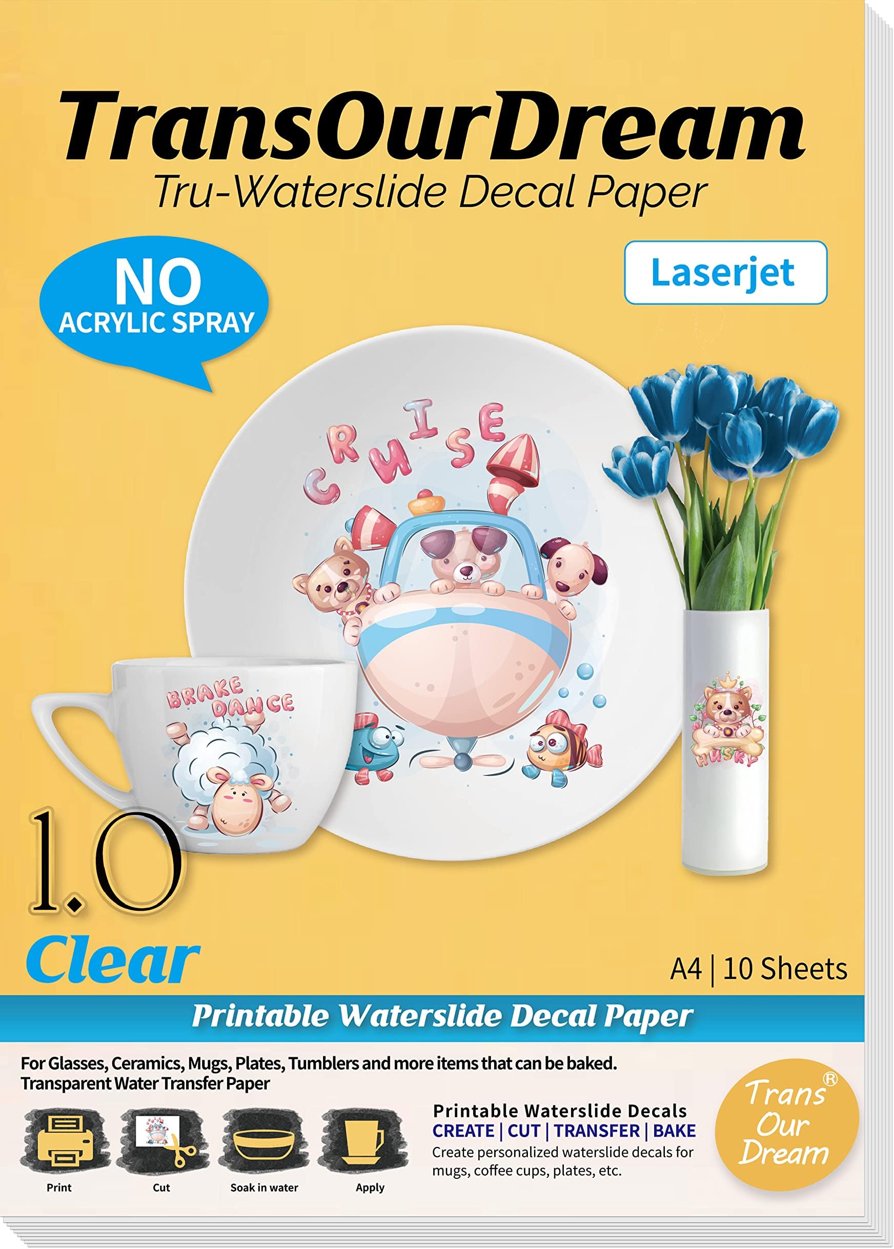 Waterslide decal paper laser clear 1.0