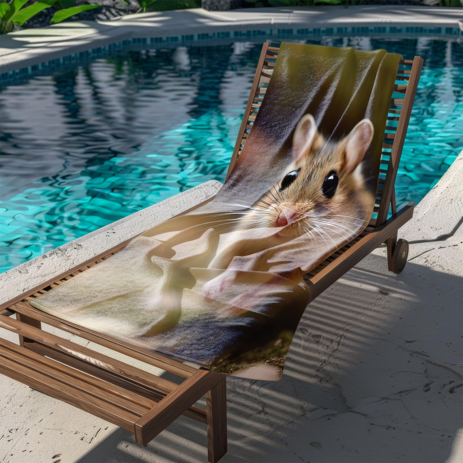 Générique Serviette Microfibre Plage Animal Marron Clair Mignon