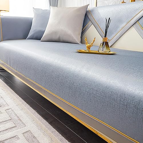 Miniatura 9 de Funda de sofá de seda de hielo para 1, 2, 3, 4 asientos, fundas de sofá modulares de verano, funda antideslizante en forma de L, funda de sofá para