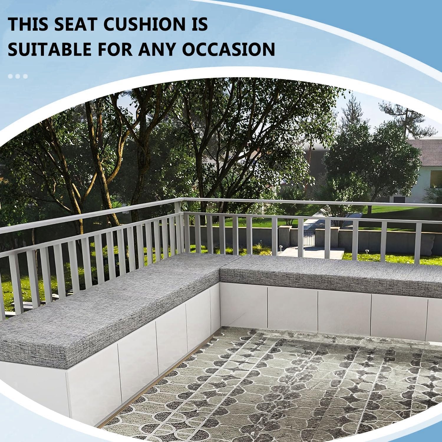 Banco de jardín Cush 190 x 23 x 3 cm, mesa antideslizante, lavable, perfecto para patio y comedor, ideal para uso doméstico y jardín, accesorio de asiento al aire libre