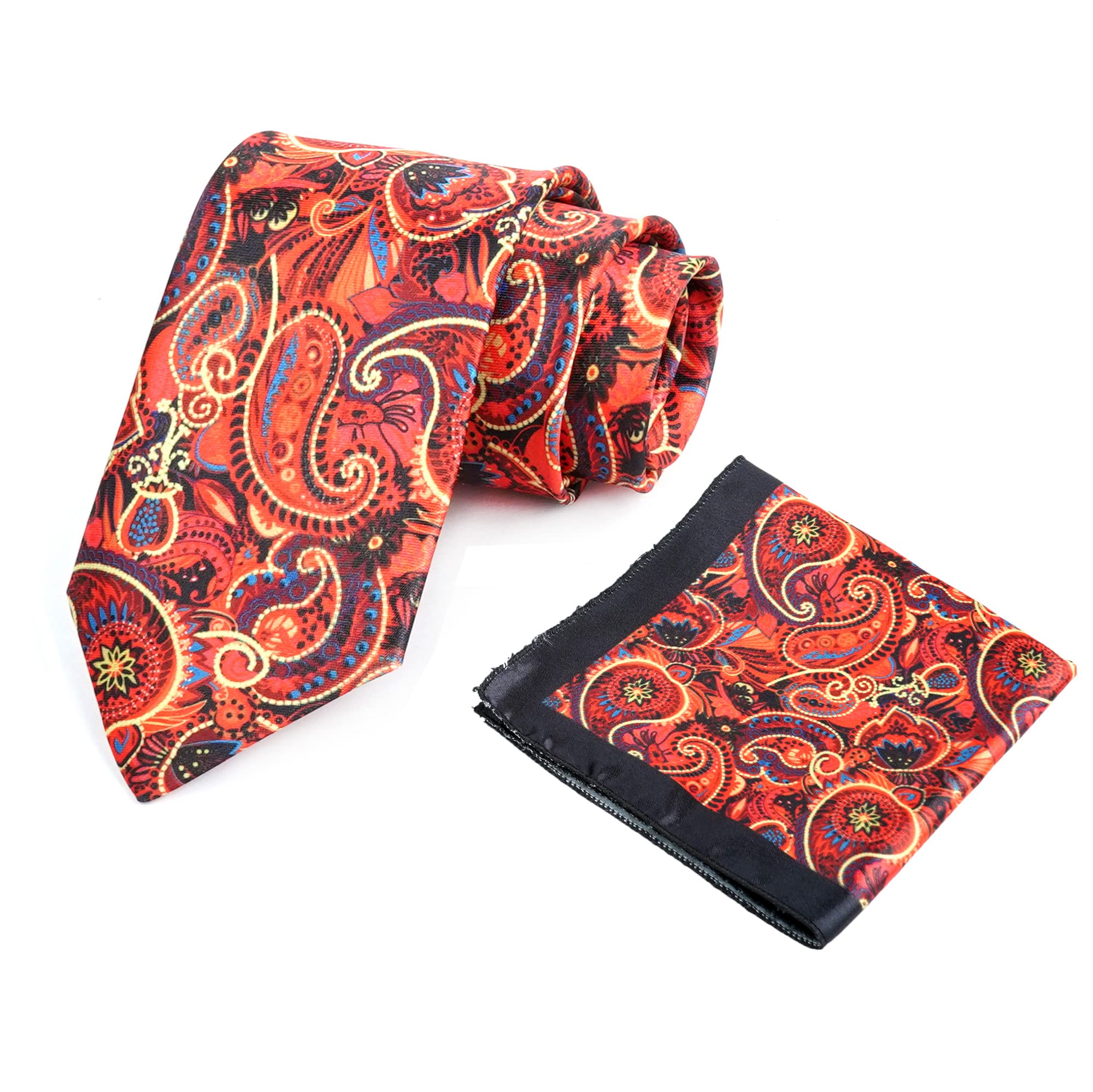axlon Tie for Men – Micro Silk Neck Ties Set with Cufflinks Flower Pin, Pocket Square & Black Gift Box, Combo Necktie Sets for Office Wear, Formal Suits & Weddings (0, FDAXPN2)-picture-50