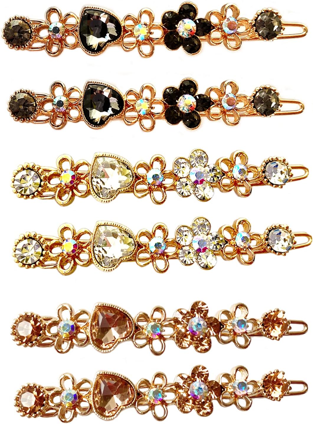 Briskyto 6Pcs Elegant Hair Clips Hairpins Styles Simple Colored