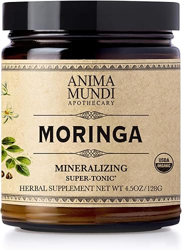 Anima Mundi Apothecary Polvo de hoja de Moringa – Superalimento orgánico puro de la selva tropical – Suplemento de apoyo energético, polvo verde