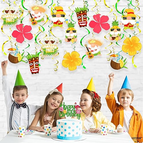 Miniatura 5 de KatchOn, Luau - Decoraciones colgantes de remolinos  46 piezas  Decoraciones de remolinos hawaianos para decoraciones de fiesta hawaiana
