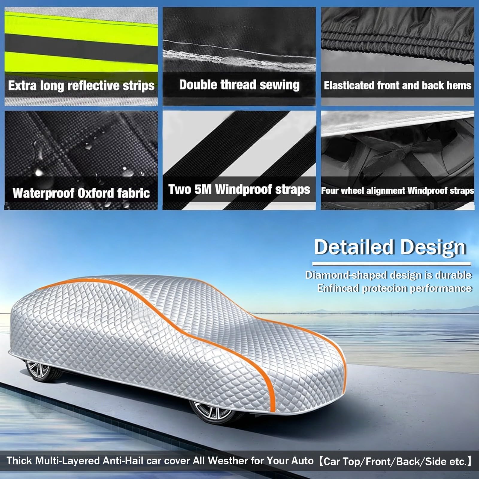 Funda Coche Antigranizo para EBRO S900 SUV 2025- | Cubierta Coche Exterior Granizo Engrosado Premium,Protección Total contra Granizo,Nieve,UV y Arañazos