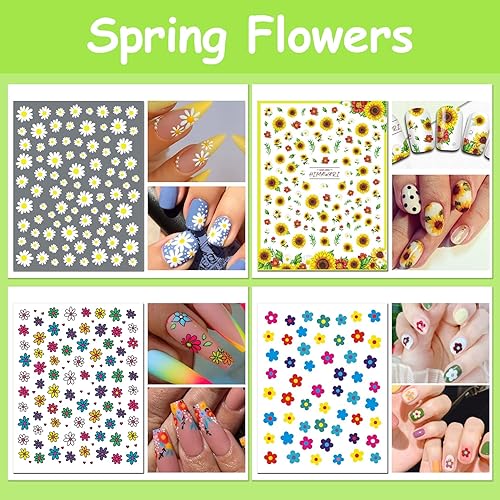 Miniatura 5 de TailaiMei 24 hojas de calcomanías de uñas navideñas, Halloween, Navidad, otoño, San Valentín, paquete variado para todas las estaciones, para