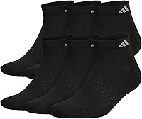 adidas Men's Athletic Cushioned Low Cut Ankle Socks 6-Pack - Arch Compression, ClimaCool Moisture-Wicking, Durable Comfort