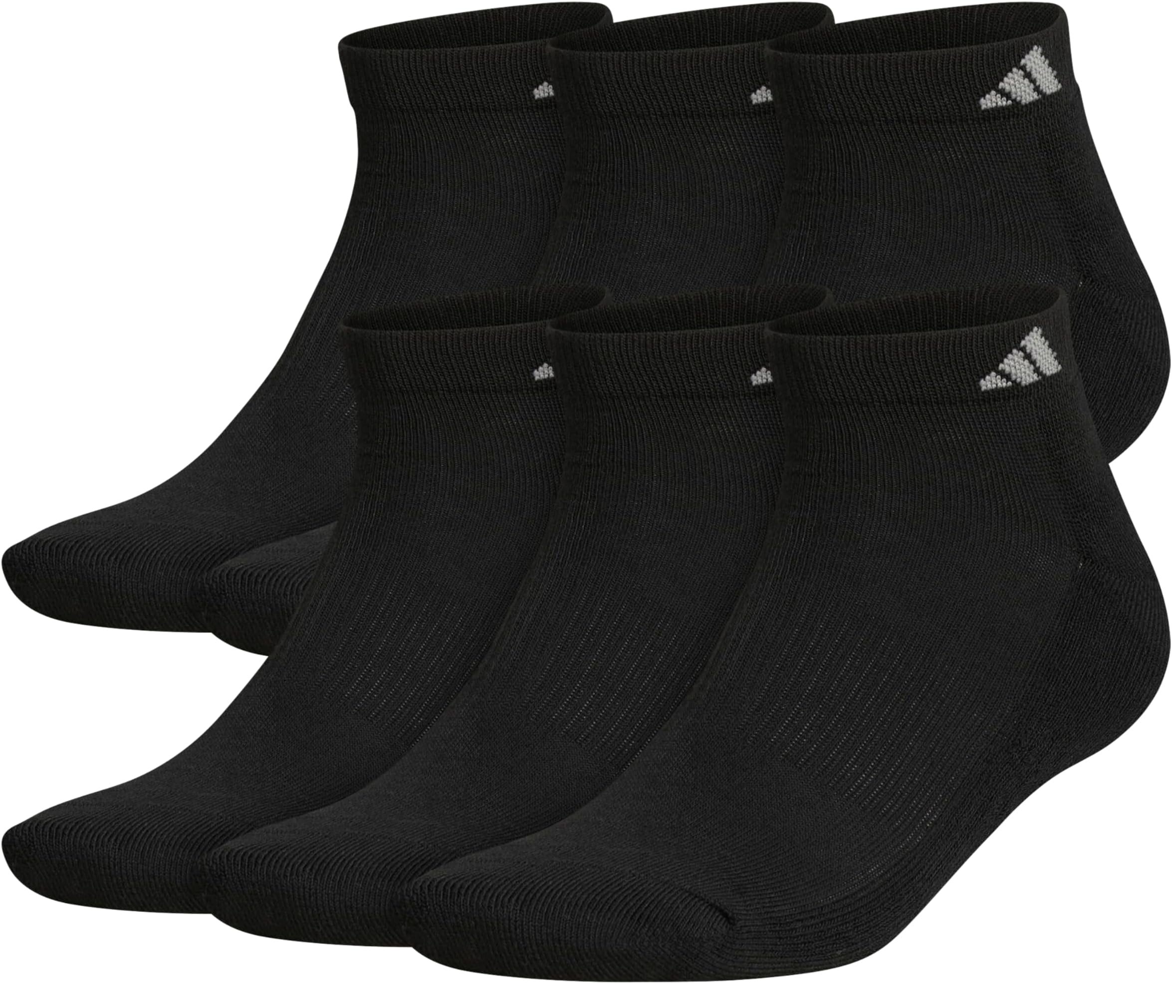 adidas Men's Athletic Cushioned Low Cut Ankle Socks (6 Pairs) Durable & Comfortable