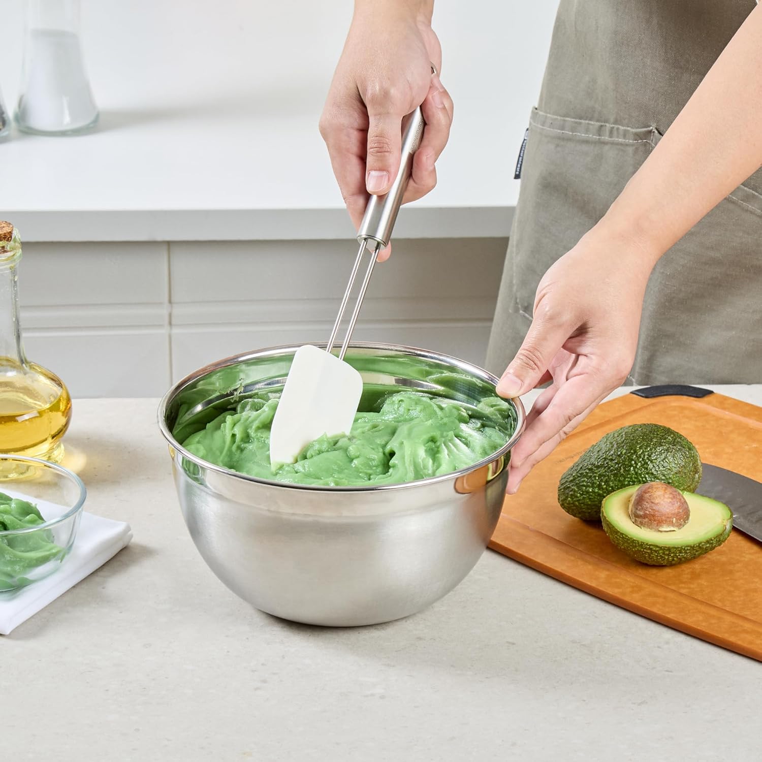 Restaurantware Met Lux 3 Quart Metal Mixing Bowls 1 German Deep Flour Bowl - Corrosion-Resistant Dishwasher-Safe Stainless Steel Metal Prep Bowl Durable For Baking And Cooking