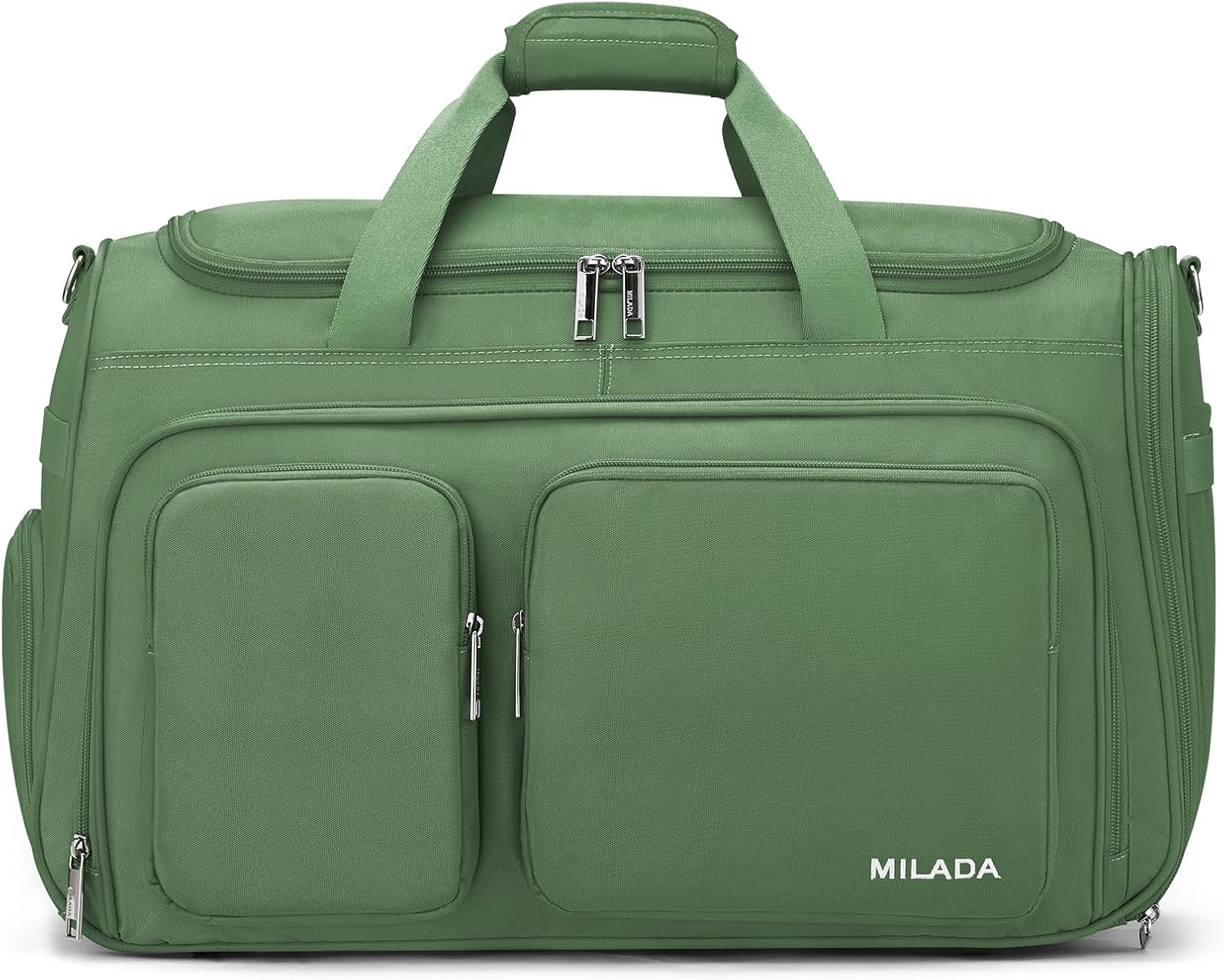 MILADA Carry On Luggage Bags for Travel Lightweight Personal Item Travel Bag Foldable Large Duffle Bag for Travel Tote Overnight Bags for Women Mens Weekender Bags, Forest Green