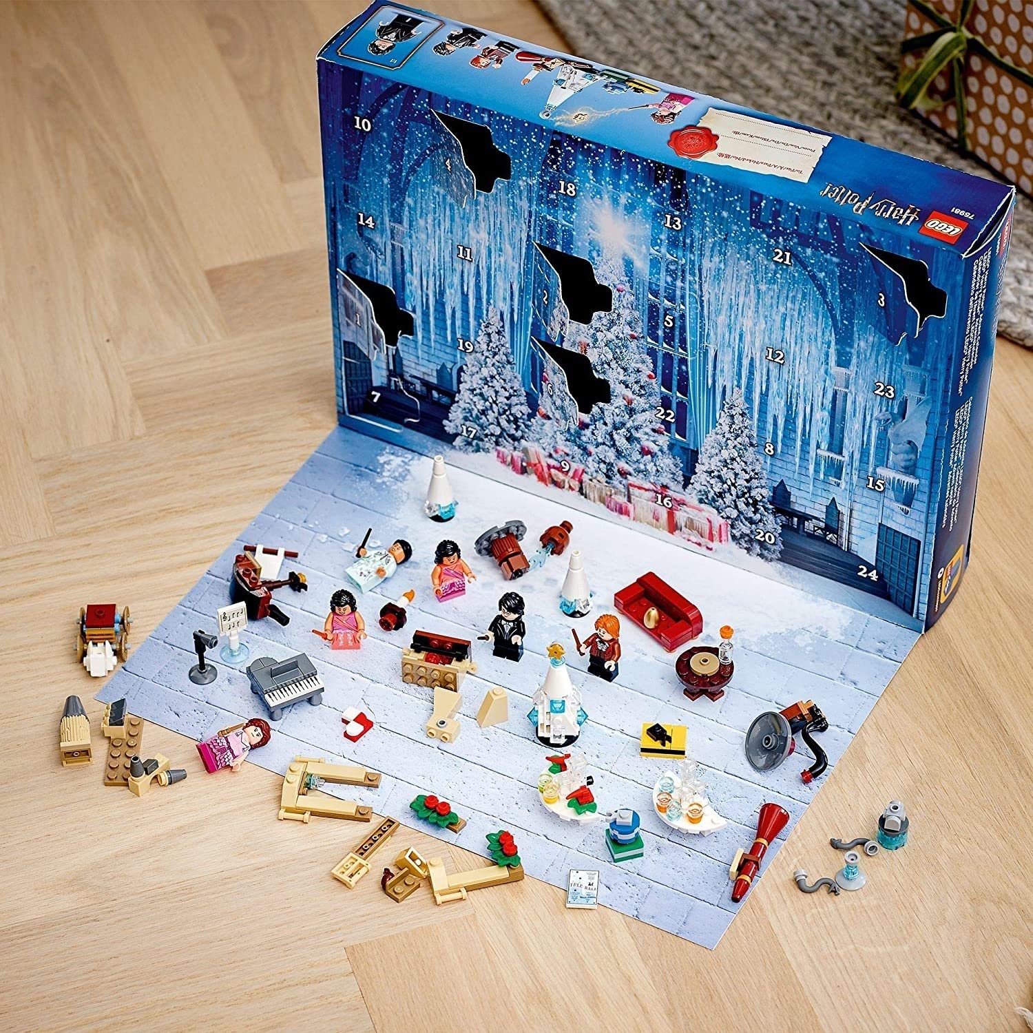 LEGO 75981 Harry Potter Calendrier de l’Avent LEGO Harry Potter jeu de Construction de Noël - Scène du Bal de Noël à Poudlard
