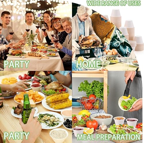 Miniatura 11 de Zubebe Paquete de 800 tazas desechables de soufflé de 4 onzas, tazas de condimento de papel, recipientes pequeños para porciones de alimentos, mini