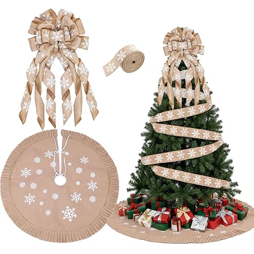Zomiboo Christmas Tree Topper Decorations Set Include 47 Inch Burlap