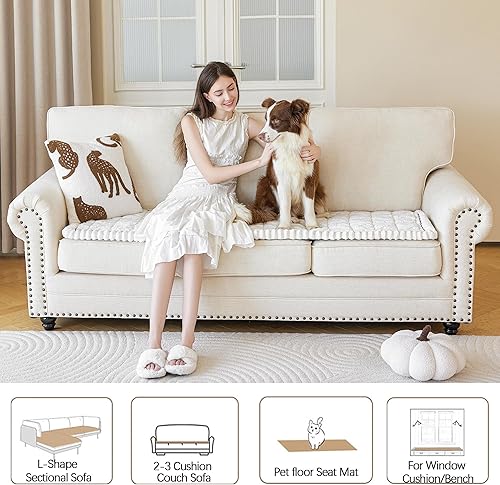 Miniatura 9 de Funda de sofá lavable para perros, divertidas fundas de cojín para sofá, fundas de sofá antideslizantes para sofá de 3 cojines, aptas para mascotas,