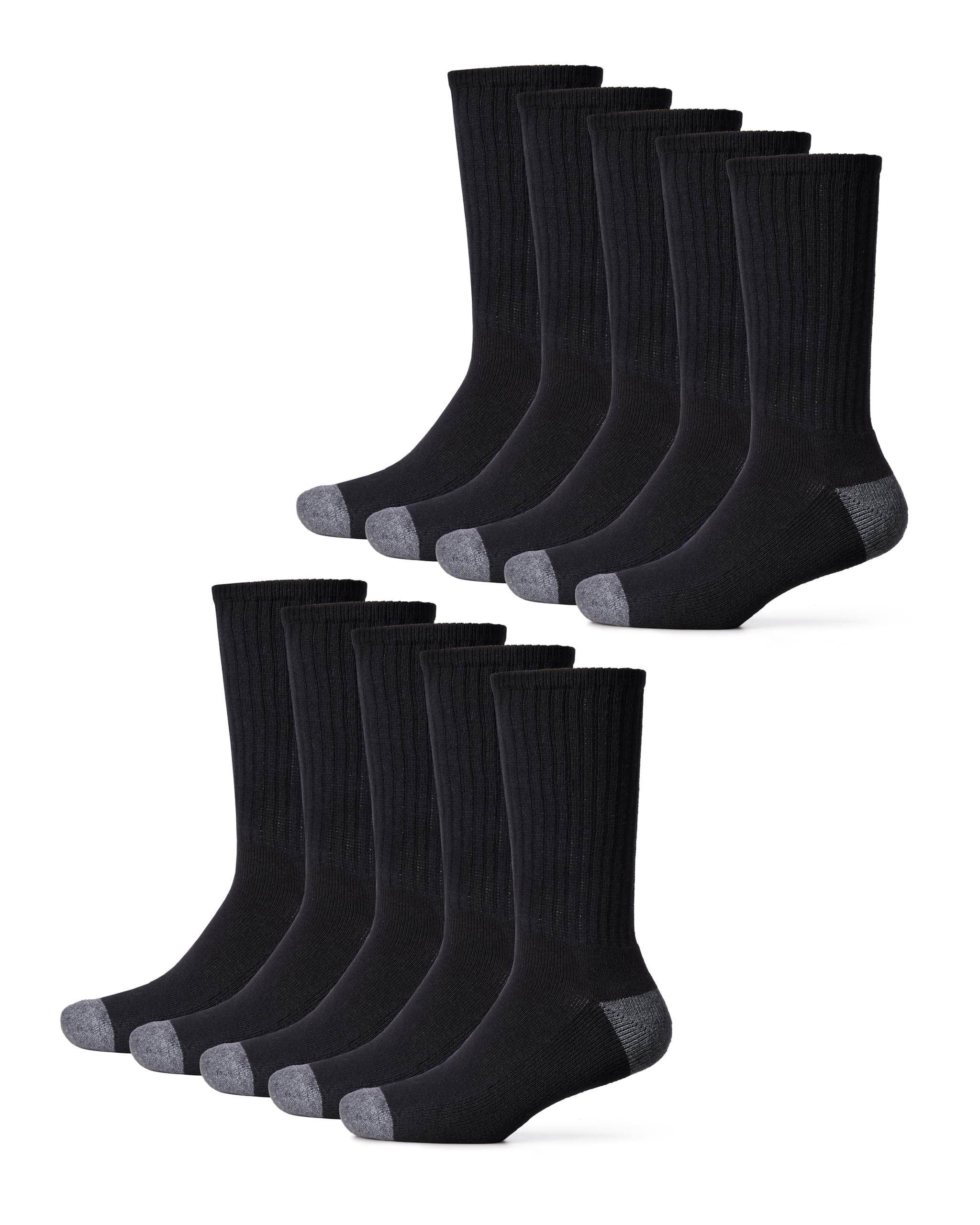 10枚組 クルーソックス 靴下 クッション付きソール トレーニングウェア ランニング スポーツ コットン メンズ