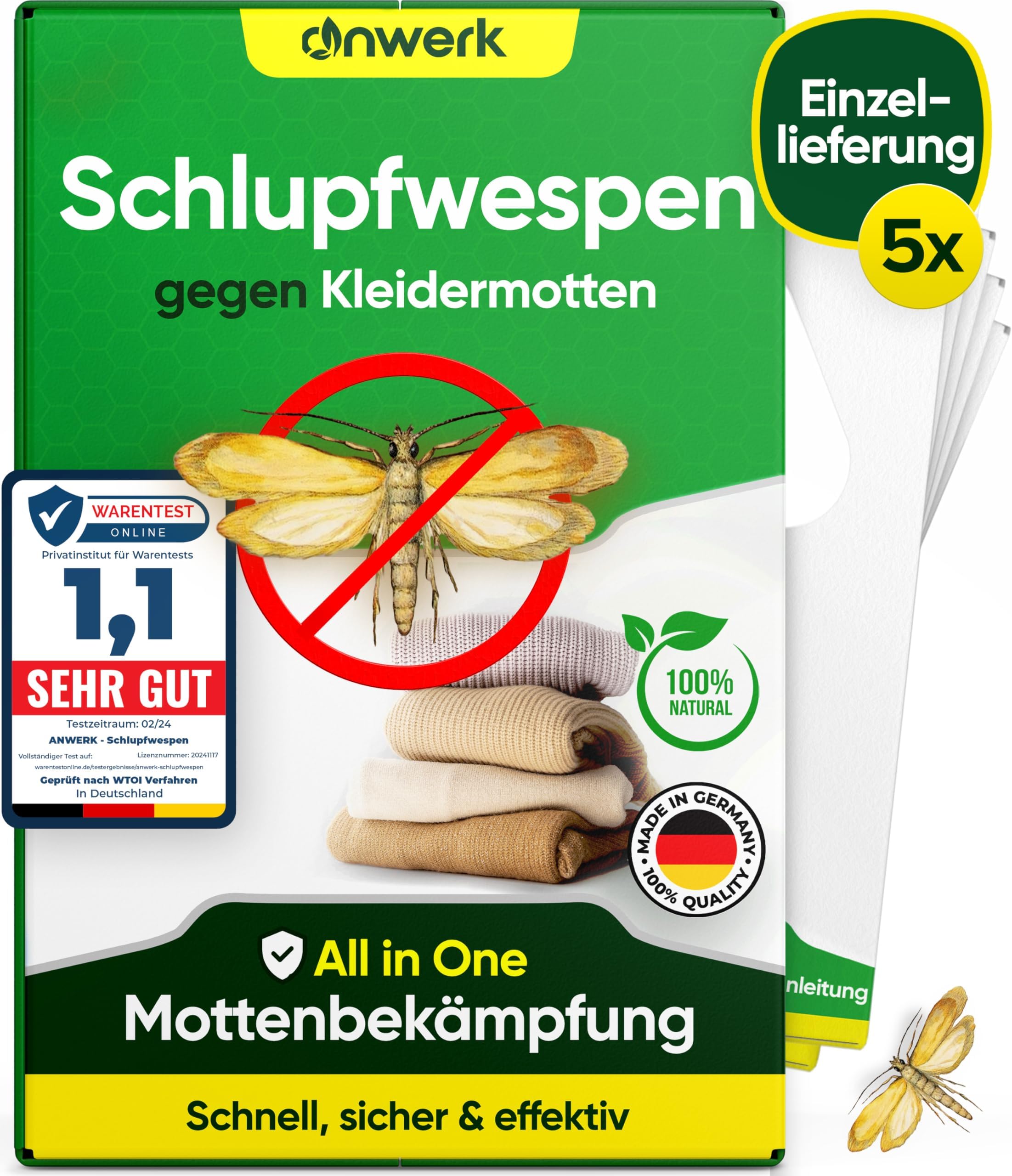 Panngu Schlupfwespen Gegen Lebensmittelmotten Kleidermottenfalle 2 In 1 - Foto 10