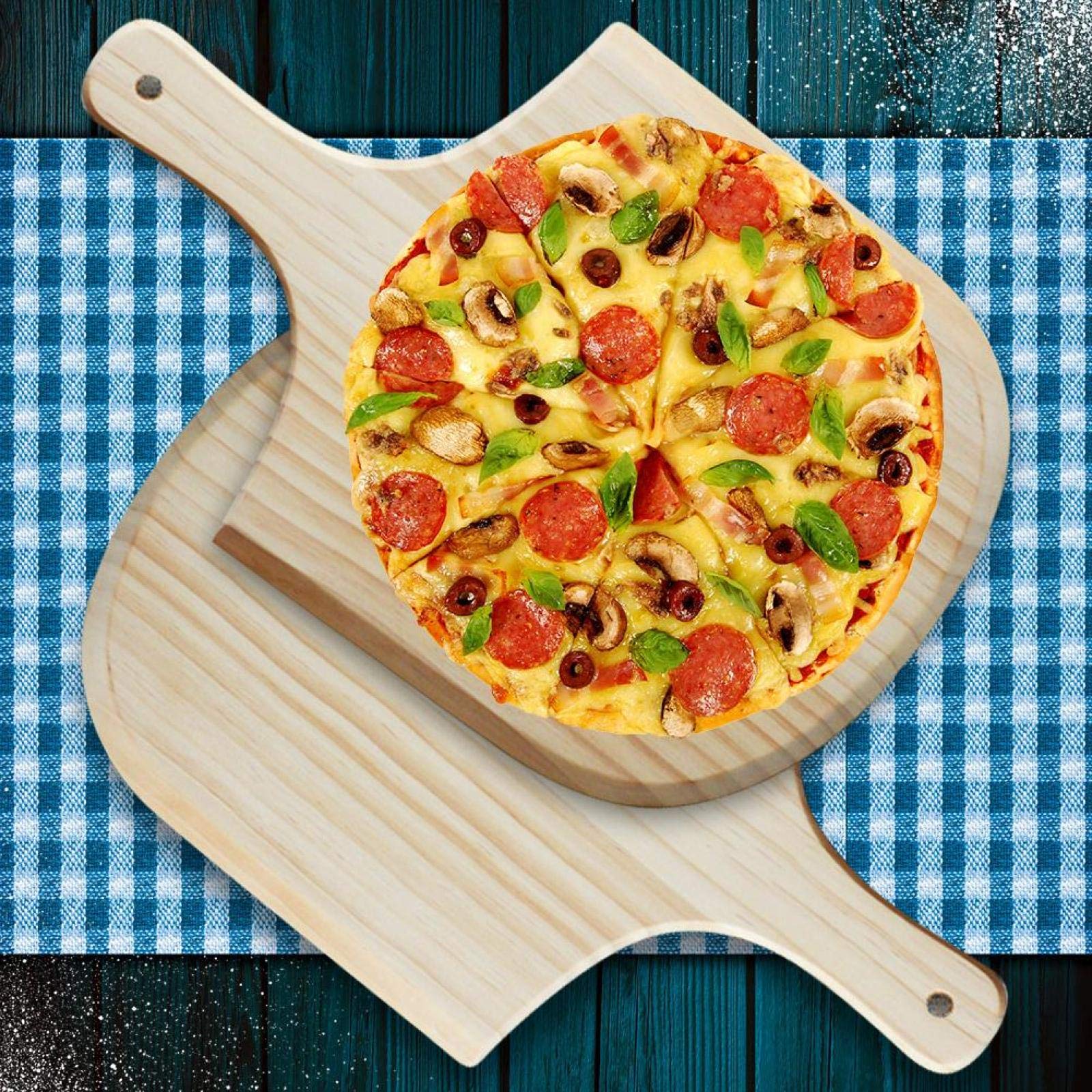 Łopata do pizzy Drewniana łopatka do pizzy Piekarnik Deska do krojenia Taca Kuchenna Łopatka Styl Naczynia do pieczenia Z Uchwytem Łopata do gotowania Łuparka