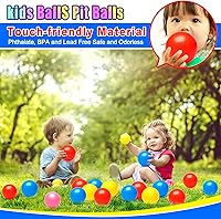 Vista 4 de 100 Bolas de Piscina de Bolas para Niños, Bolas de Plástico para Piscina de Bolas, Bolas de Juego para Bebés y Niños Pequeños, Ideal para Piscina