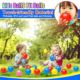 Vanland Ball Pit Balls for Baby and Toddler Phthalate Free BPA Free Crush Proof Plastic - Multicolored Pit Balls in Reusable Play Toys for Kids with Storage Bag
