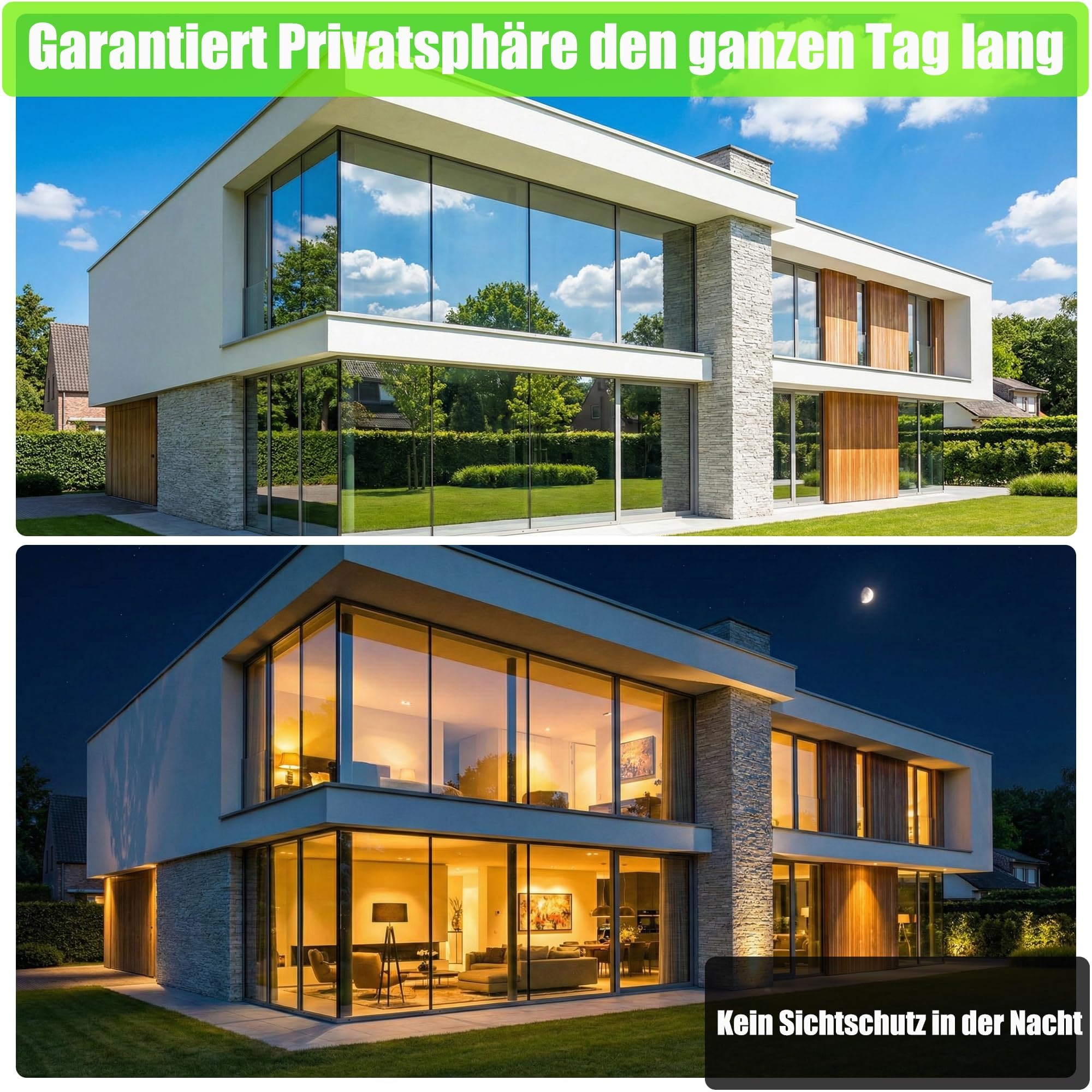 Spiegelfolie Fenster Sichtschutz Fensterfolie Sonnenschutz Hitzeschutz innen oder außen Sichtschutzfolie Selbstklebend UV Folie Sonnenschutzfolie Rückstandslose (Silber (Selbstklebend), 90X400 cm)