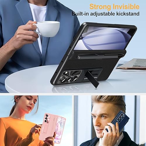 Miniatura 6 de Fingic Funda para Samsung Galaxy Z Fold 5 con S Pen y protector de pantalla integrado y soporte para bolígrafo S Protección de bisagra de grado
