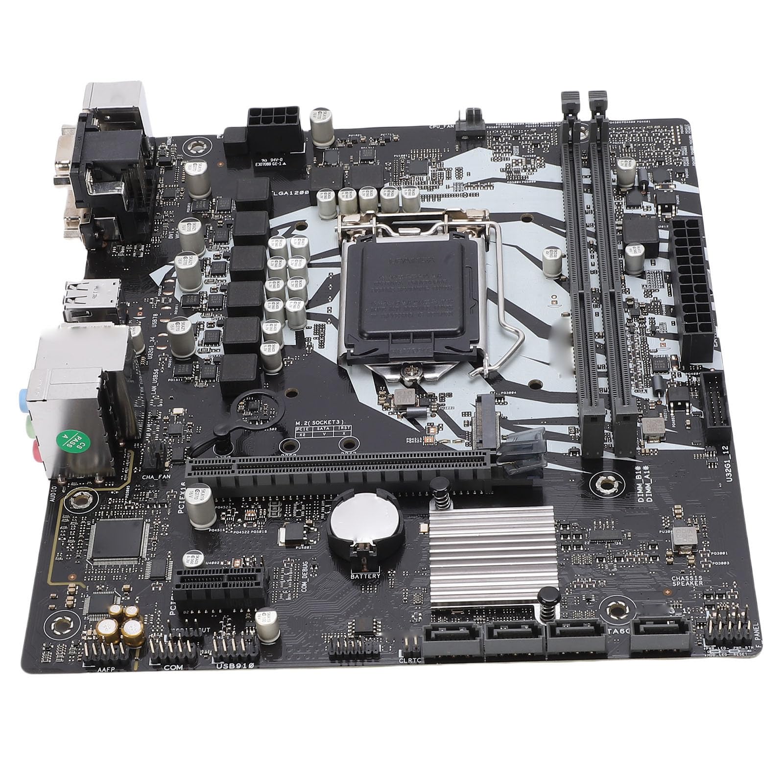Elprico Placa Base Micro ATX, LGA 1200, DDR4 de Doble Canal 2933 2666 2400 2133 MHz, Compatible con Procesadores Celeron de 10.ª Generación, 4xSerial ATA III, 4xUSB3.2 Gen 1,