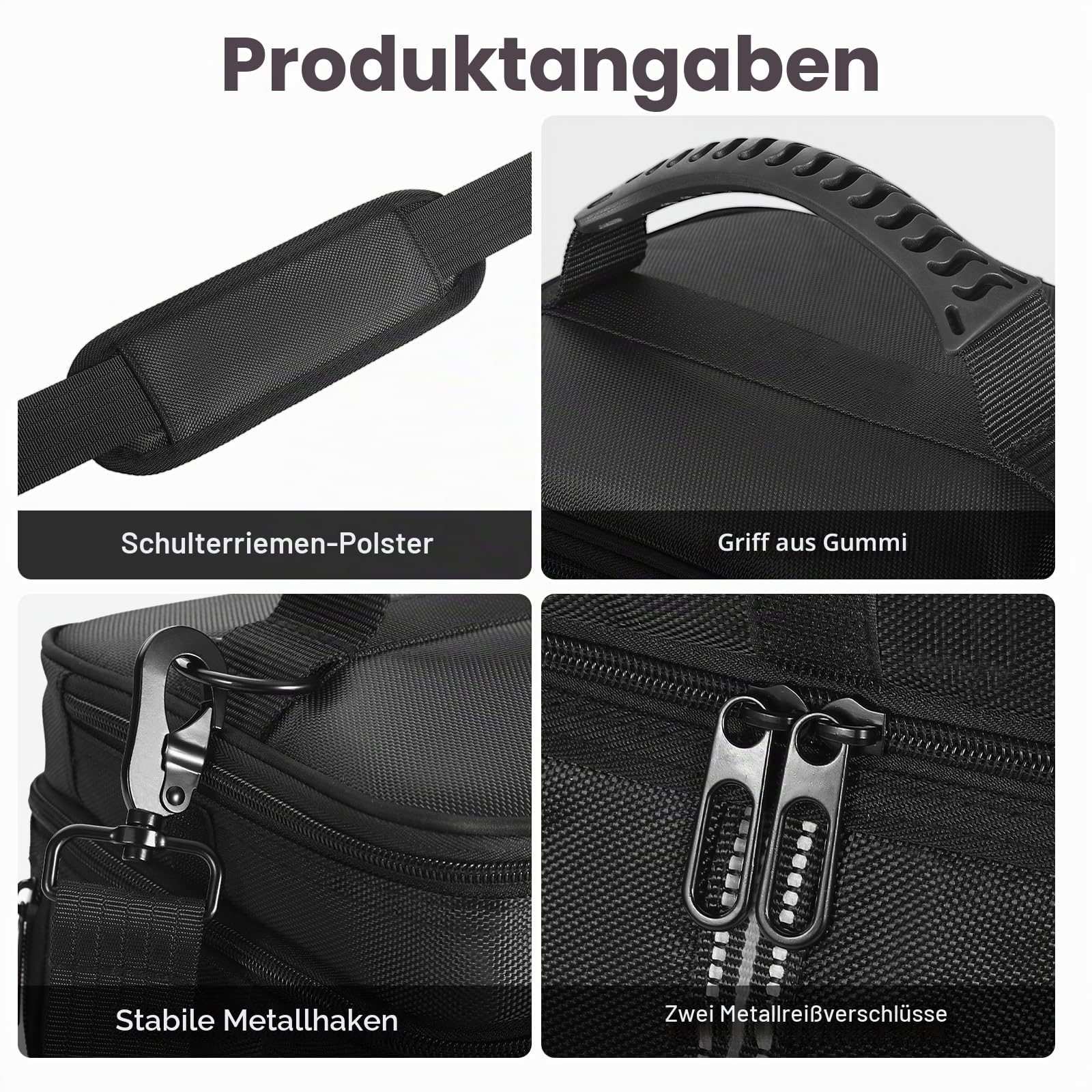 Tragetasche kompatibel mit ECOFLOW River 3/River 3 Plus tragbare Kraftstation, Aufbewahrungstasche mit verstellbarem Schulterriemen, weiche Abdeckung mit Reißverschluss, Taschen für Ladekabel