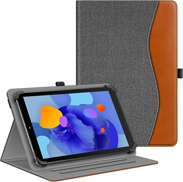 FINTIE Universal 10.1 inch Tablet Case, [Multi-Angle] Folio Cover with Document Pocket Elastic Clip for All 9-10" Tablet, Compatible with Samsung/Lenovo/Huawei/TECLAST/Fusion 5