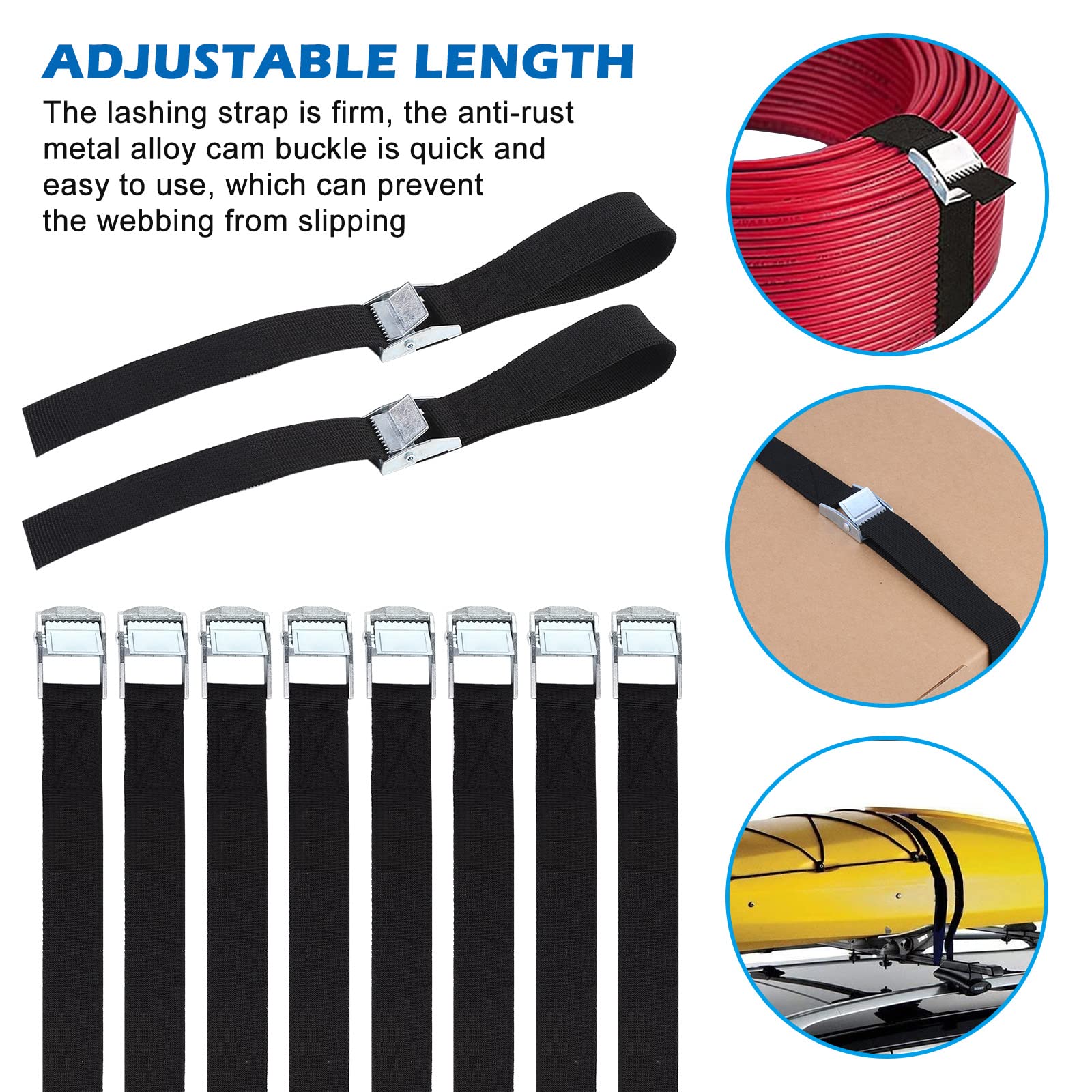 Cinghie A Cricchetto Tooloflife 2m X 25mm - Robustissime Per Moto, Kayak, Bagagli - Colore Blu - 2
