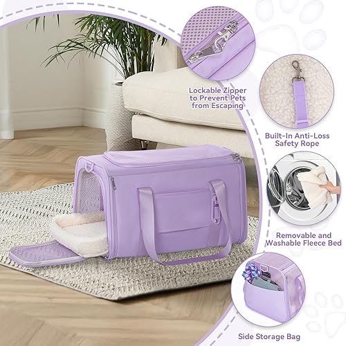 Miniatura 65 de Petsfit Transportador para perros pequeños, ligero, portátil, suave, para gatos grandes y medianos, malla transpirable de 5 lados, a prueba de fugas