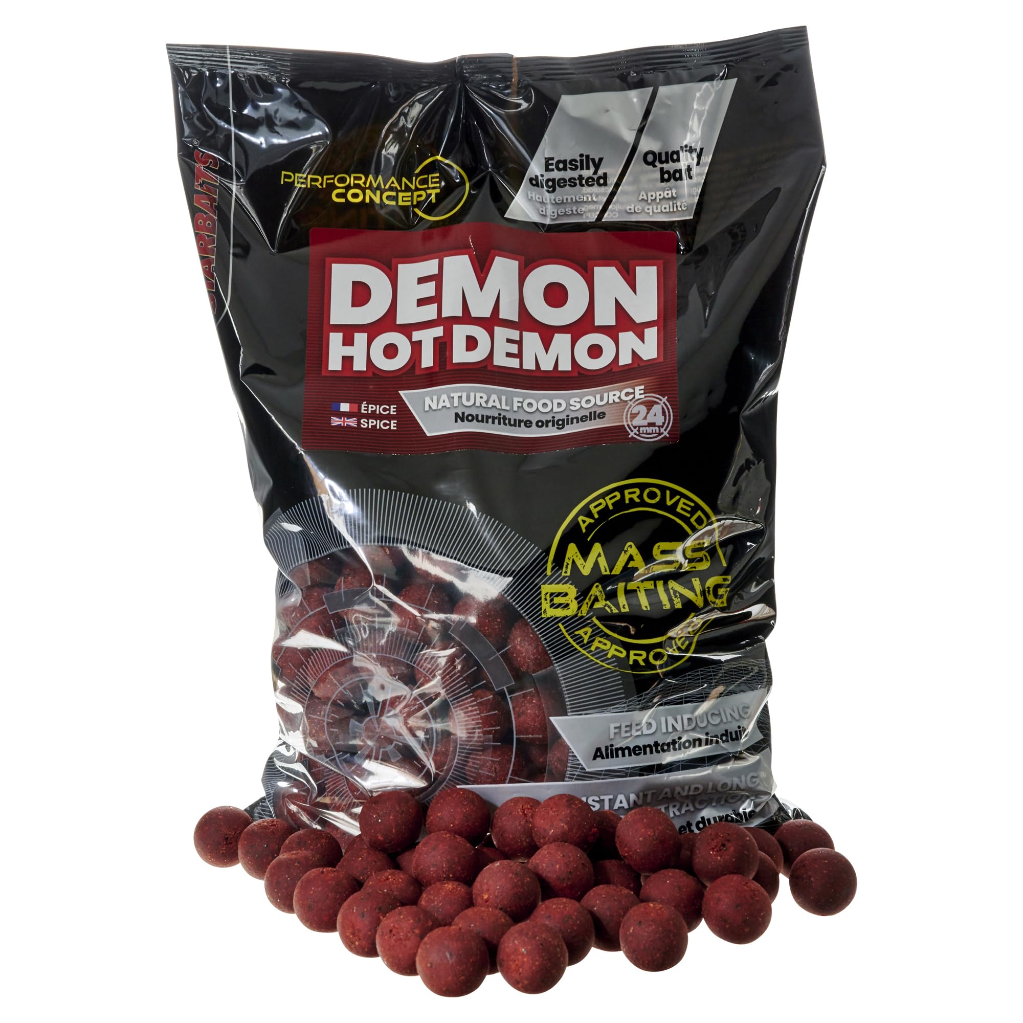 Bouillettes Performance Concept Hot Demon Massenköder, 3 kg, 24 mm, Rouge, 81829