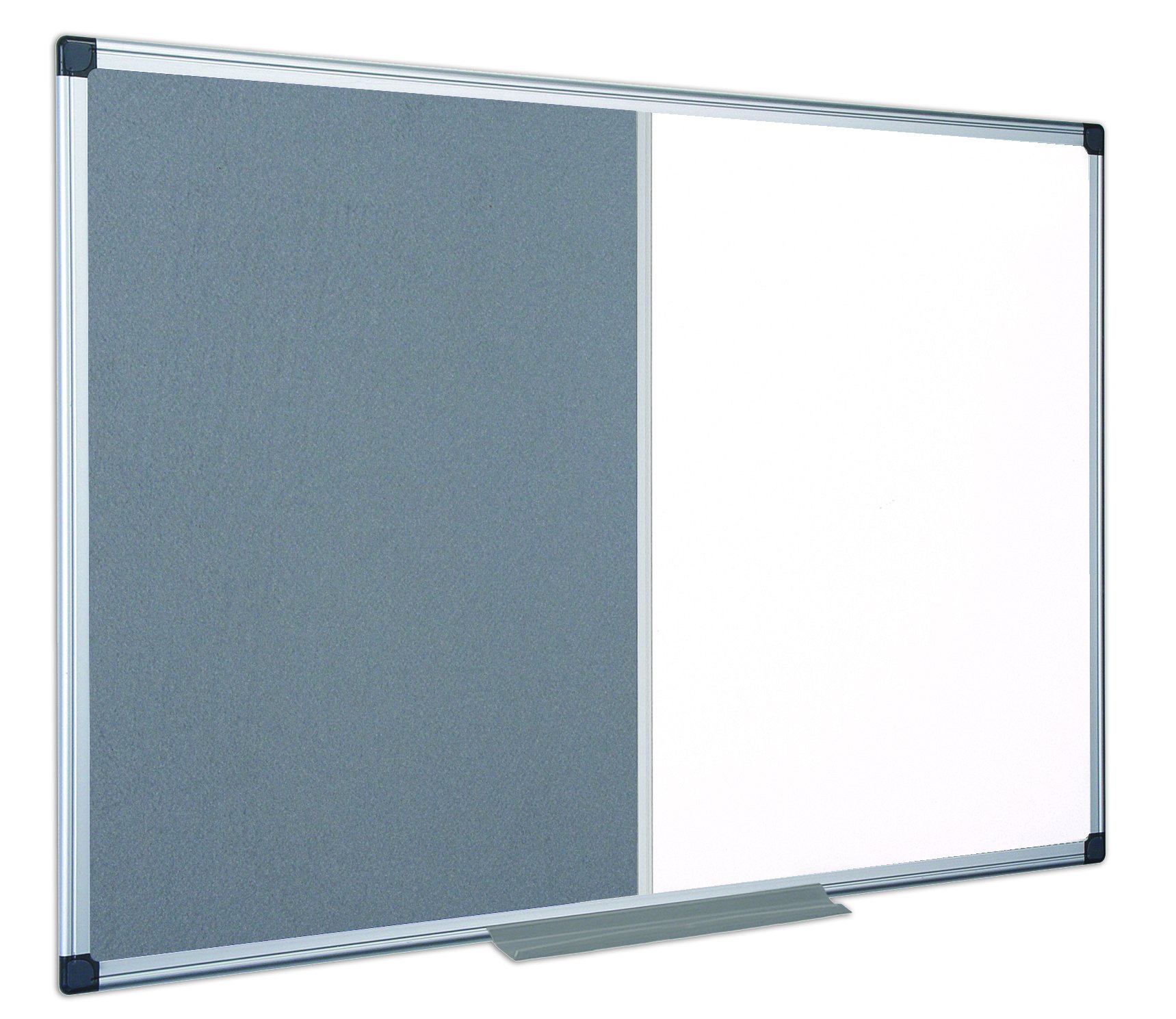 Bi-Silque Maya Felt Board with Two Surfaces Pin Board/Drywipe Whiteboard 900 x 600 mm grey