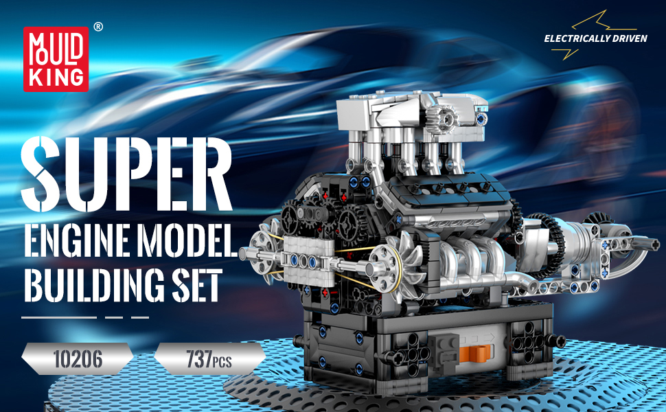 Model Buildable Motor Adult Engineering Kit Mould King V8 Engine Model Kit - 737 Piece ...