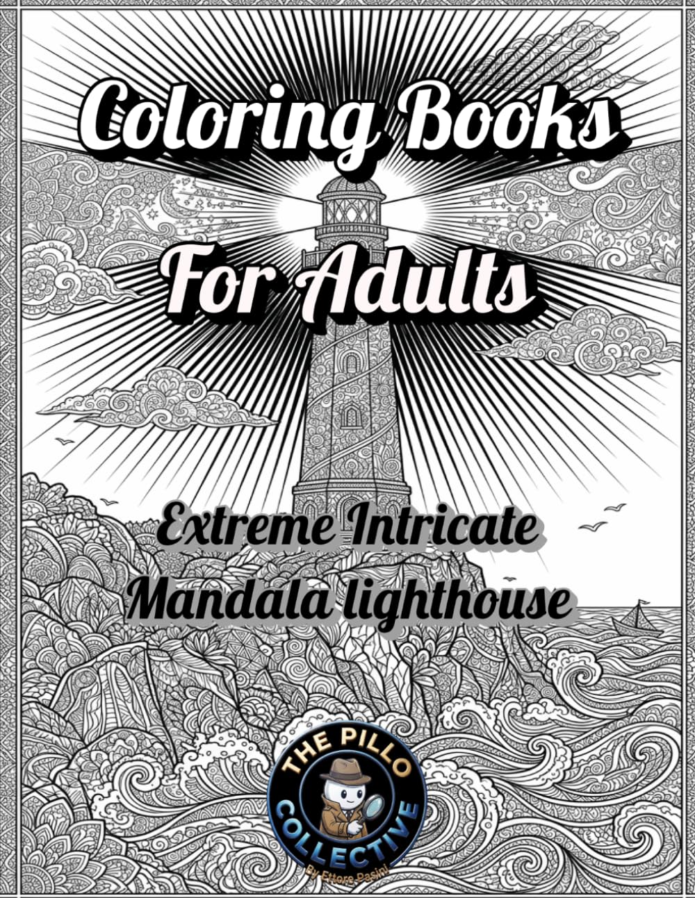 Coloring Books for adults: Extreme Intricate Mandala lighthouse