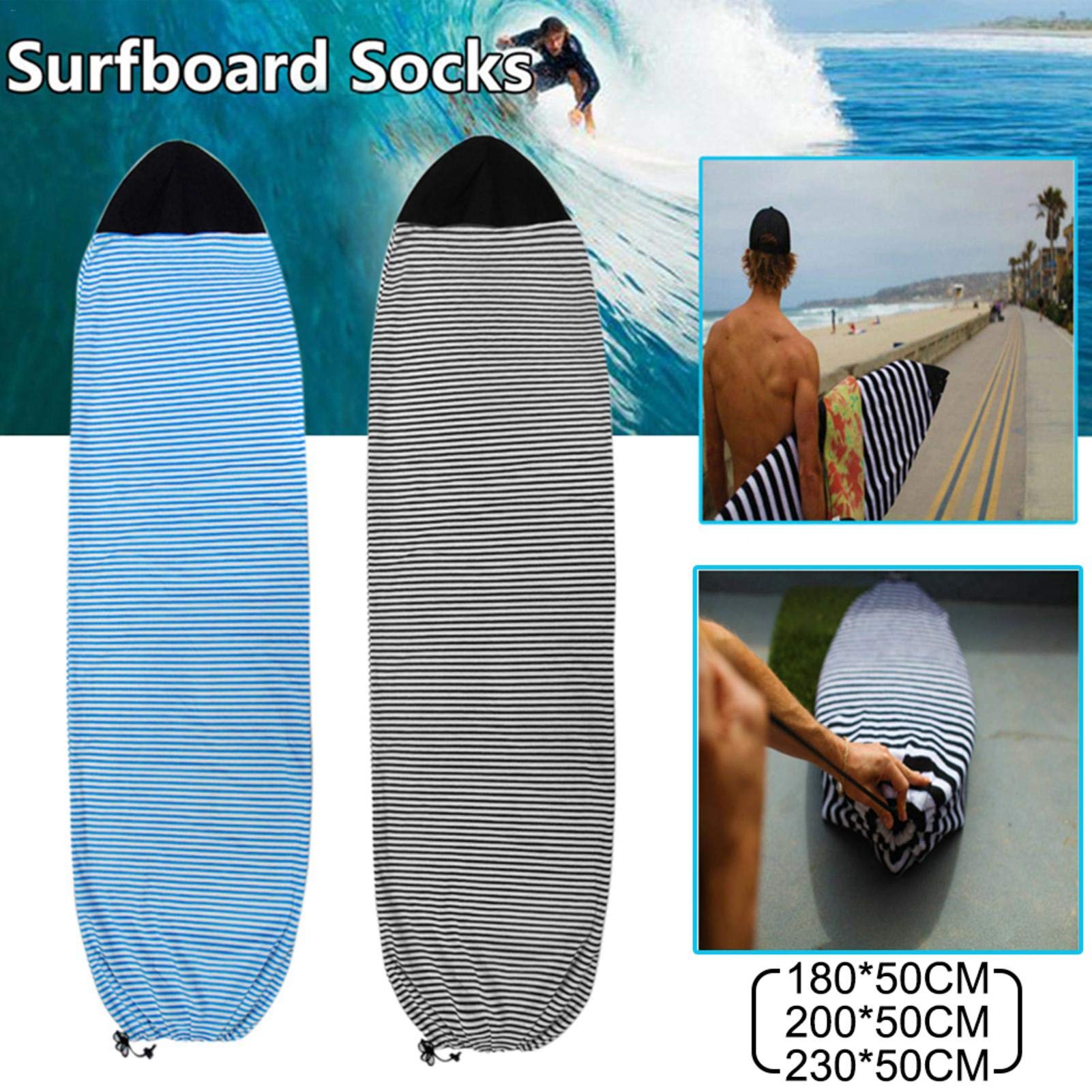 windyday 6.3 ' ' / 6.6 ' ' / 7 ' ' Planche Surf Chaussettes À Séchage Rapide Couverture Stockage Protection pour Snowboard et Sport de Glisse